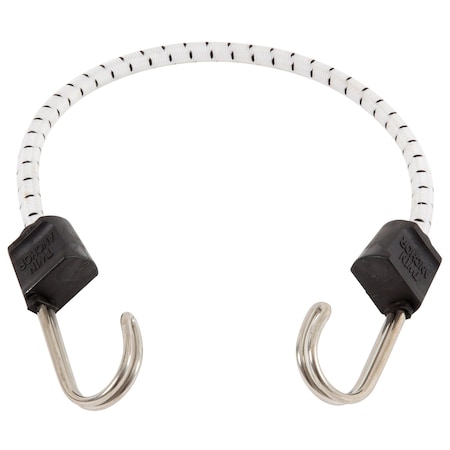 KEEPER Black/White Bungee Cord 18 in. L X 0.315 in. A06272Z